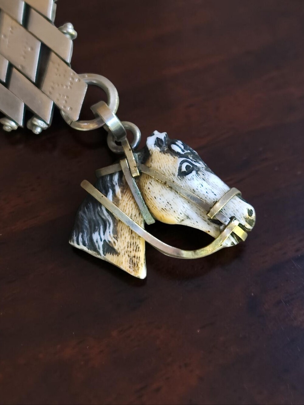 🐴 Antique Sterling Silver Horse Head Fob Pendant - Picture 2 of 6